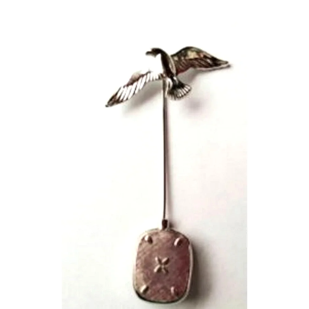 Vintage Sterling Silver Stick Pin Seagull Bird Initial 